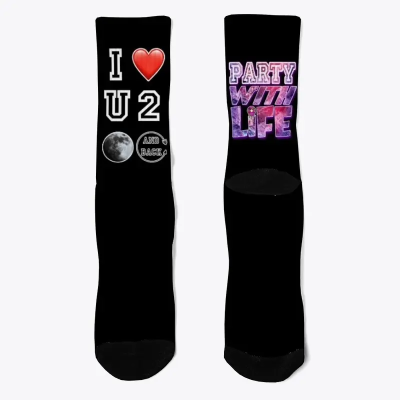 I <3 YOU TO THE MOON AND BACK SOCKS